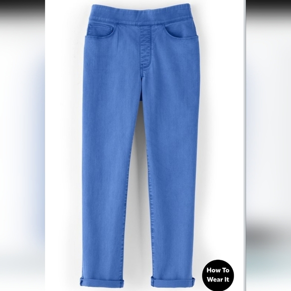 Soft Surroundings The Ultimate Denim Pull On Crop Pant in Blue - Picture 2 of 10